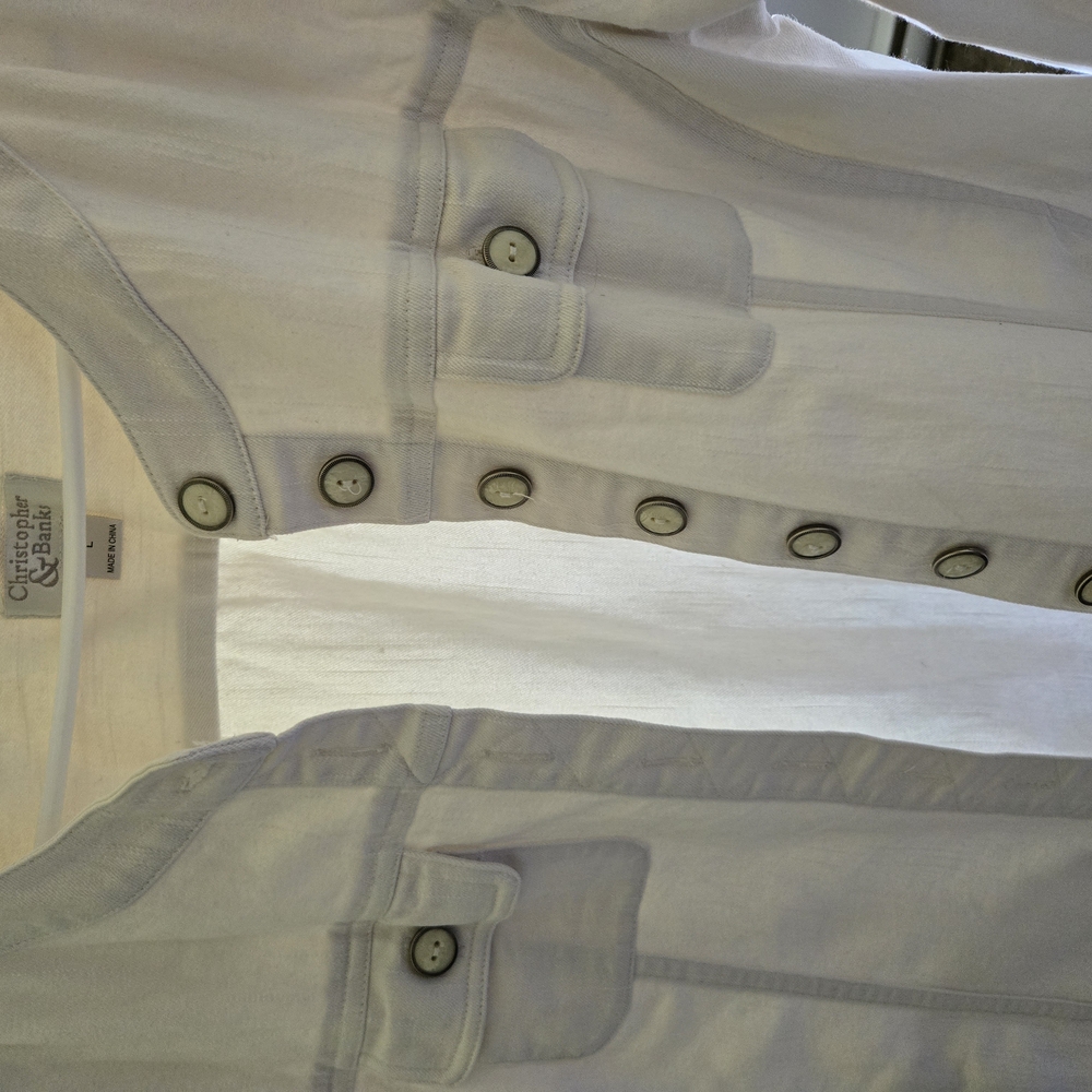 Christopher & Banks Off-White Button-Up Blouse